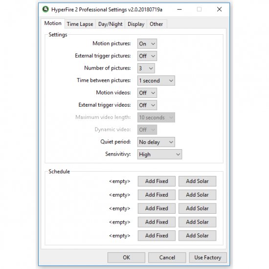 Motion Settings